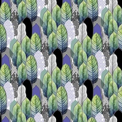 E018087 01 D Tapete Blätter Klein